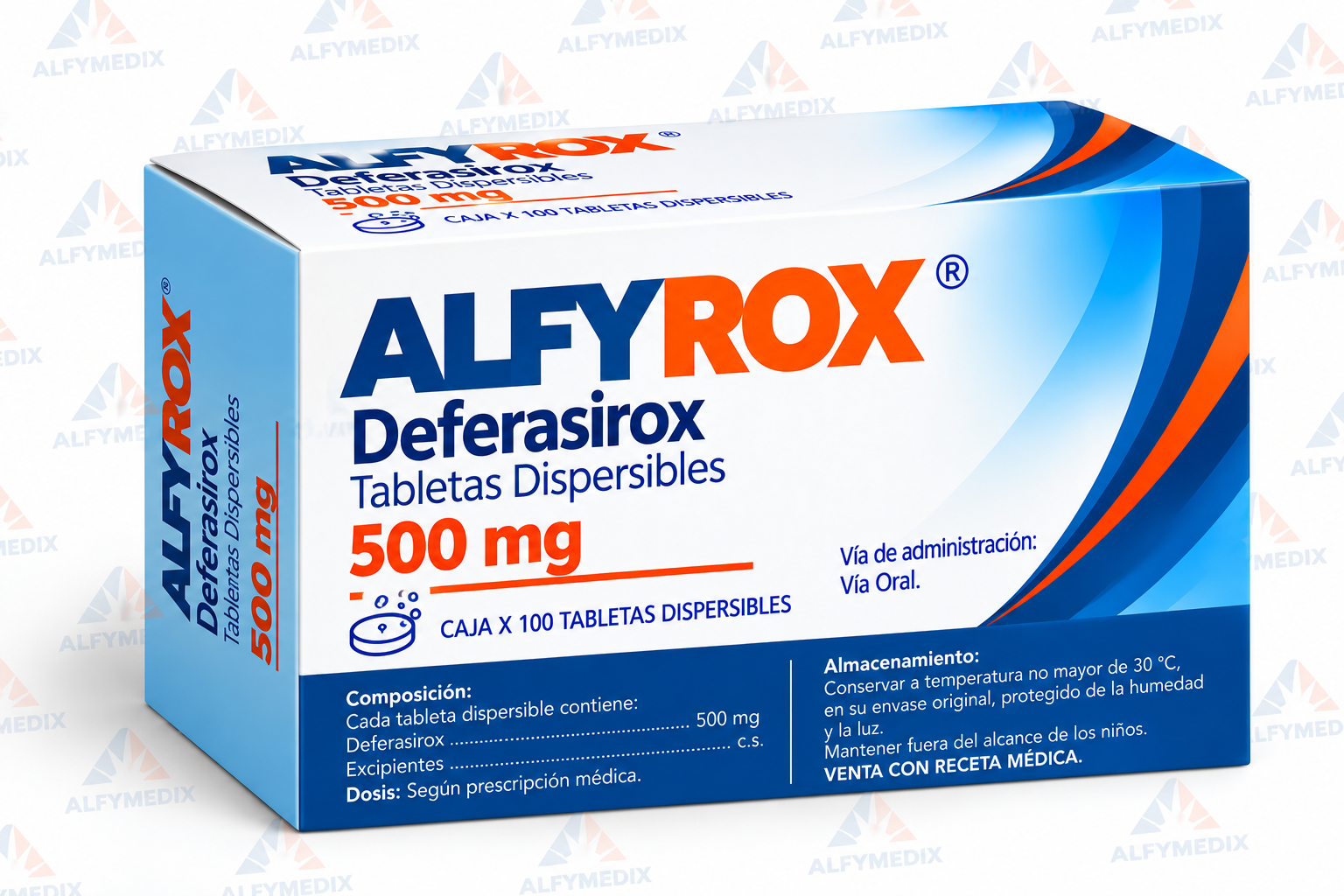 Caja farmacéutica ALFYROX 500 mg